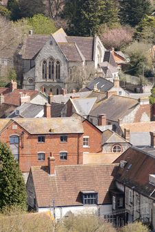 View Of Mere,Wiltshire From Castle Hill Stock Photos View Of Mere,Wiltshire From Castle Hill Stock Photos