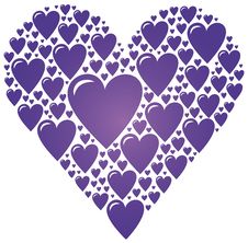 Big Heart Made Of Small Purple Hearts Stock Photo Big Heart Made Of Small Purple Hearts Stock Photo