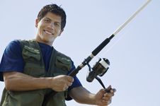 Man Fly Fishing Royalty Free Stock Images Man Fly Fishing Royalty Free Stock Images