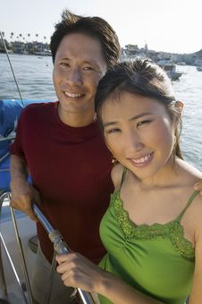Free Couple At Helm On Boat Stock Image - 13584841