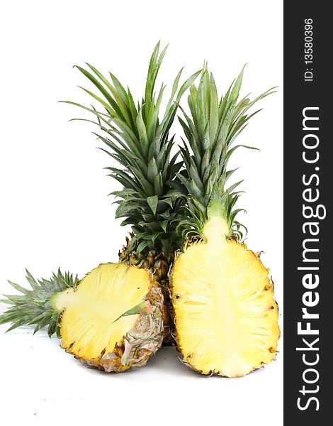 ripe pineapple isolated on white background