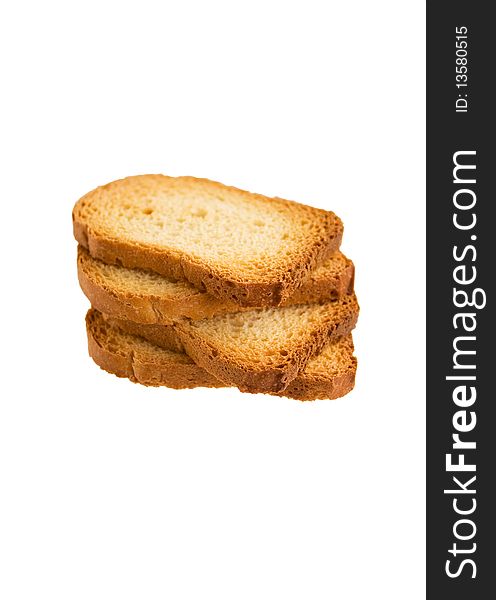 Dry bread on a white background