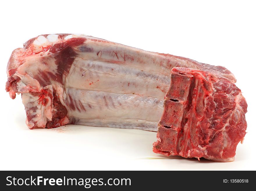 Isolated Fresh Raw Spare Ribs