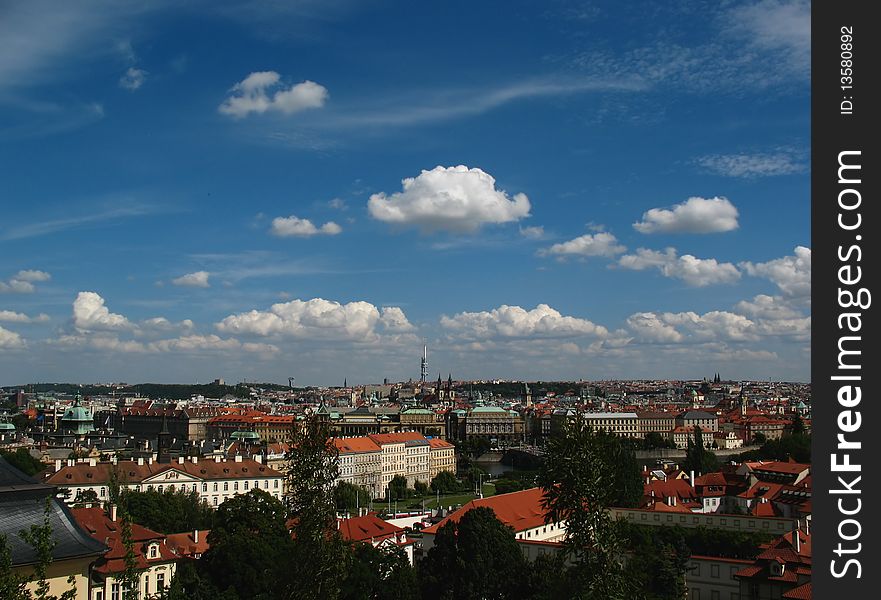 Landscape of Prague old town