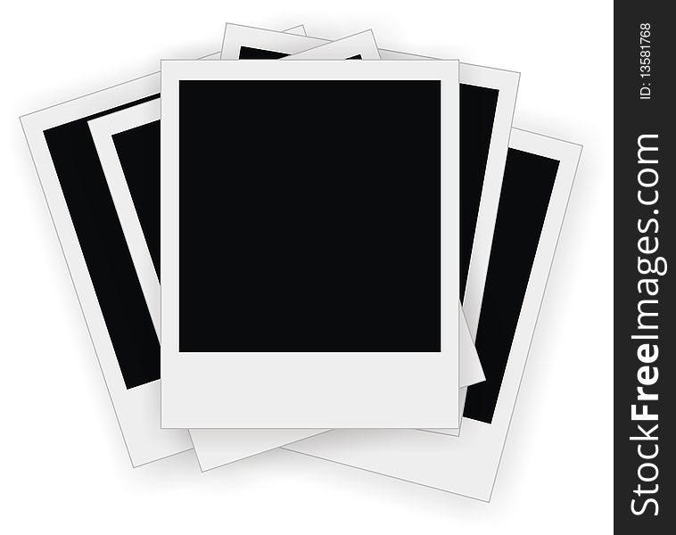 Polaroid photo frames isolated on white background