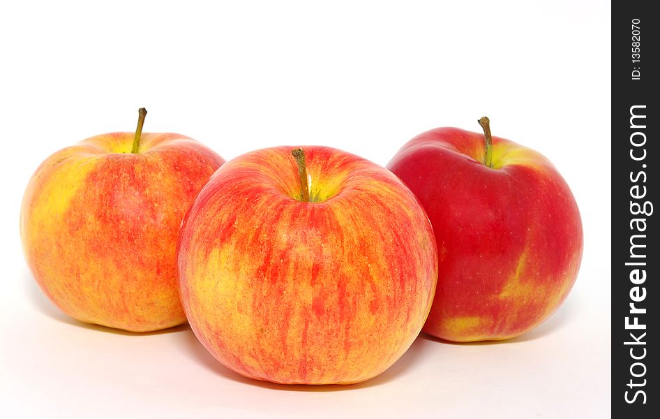 Red apples isolated on the white background. Red apples isolated on the white background