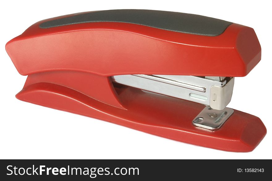 Stapler on the white background