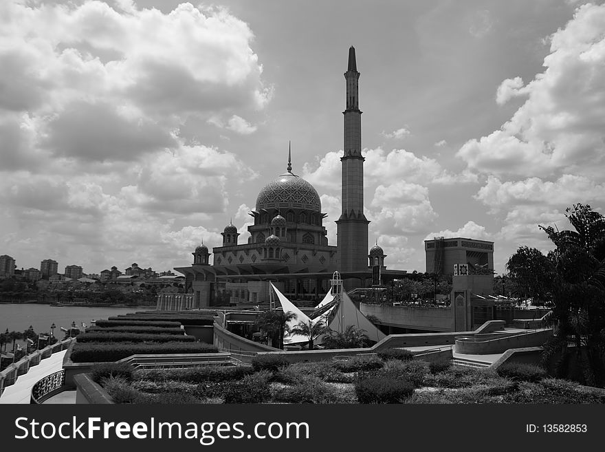 Beautiful mosque in Putrajaya, Malaysia