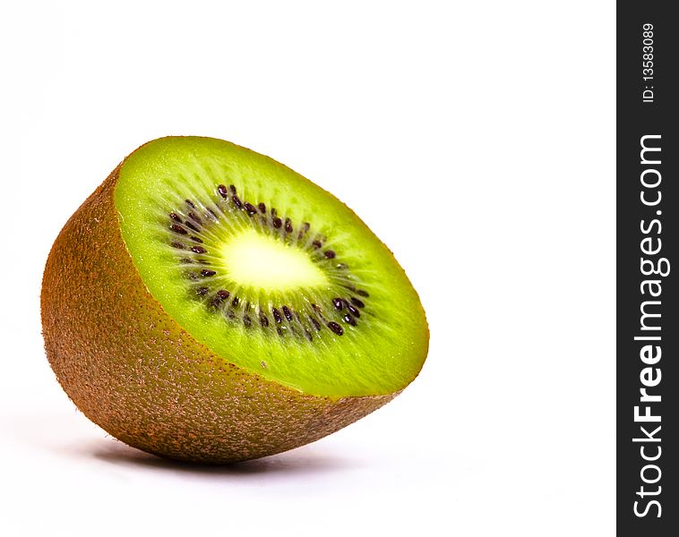 Close up with a sliced kiwi fruit