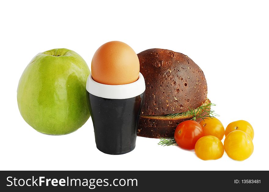 Bread,egg And Apple