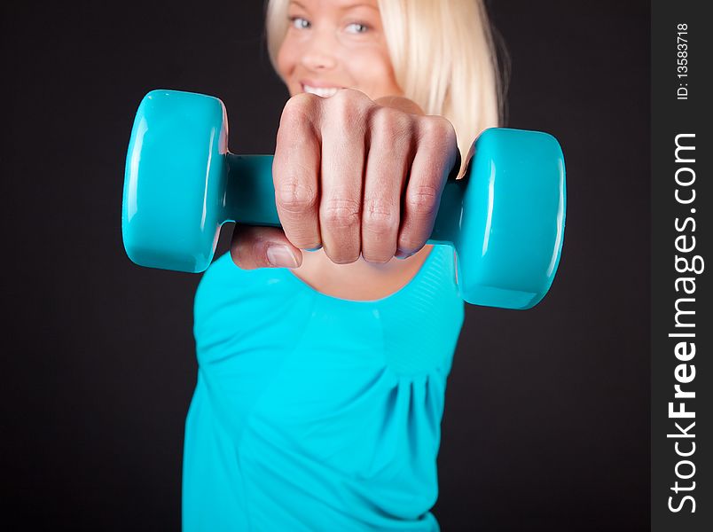 Image Of Happy Sportswoman During Training