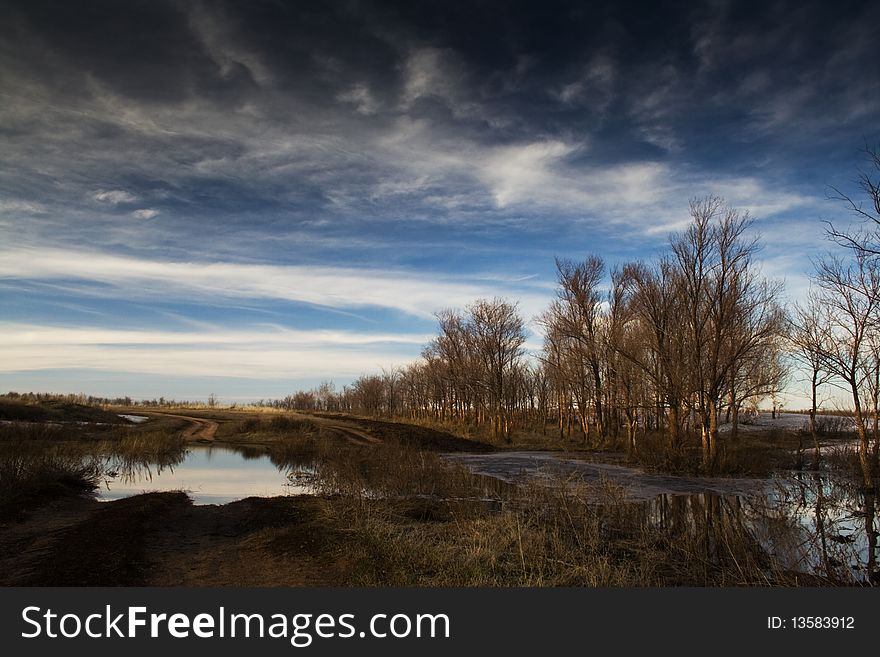 Landscape nature outdoors spring sky