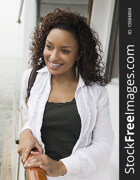 Woman Relaxing On Yacht