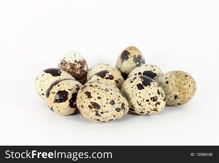 Eggs of japanese quail isolated on white