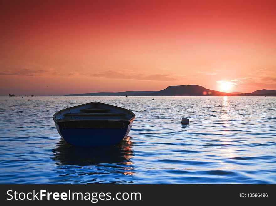 A beautiful Sunset seen the fishing boat. A beautiful Sunset seen the fishing boat