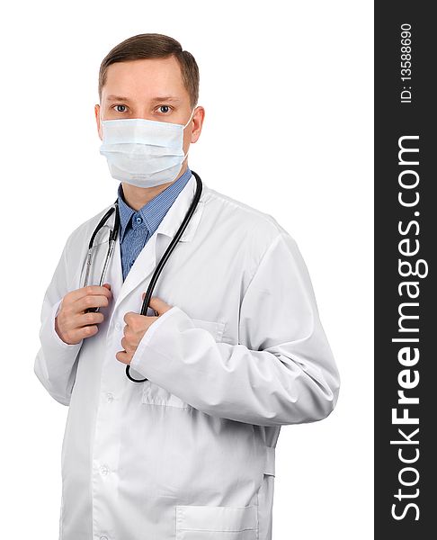 Young doctor wearing a mask