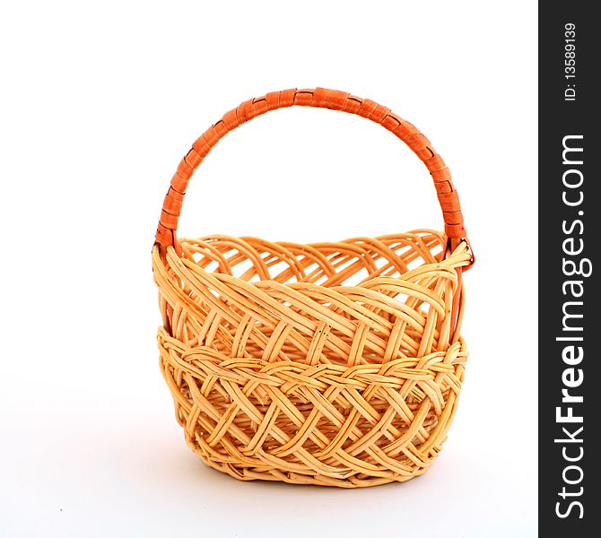 An image of a wicker basket isolated