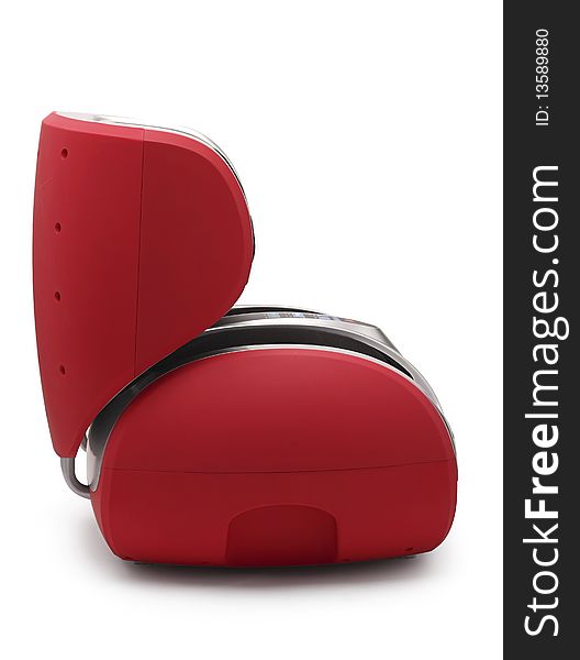 Red electronic feet and calves massager. Red electronic feet and calves massager.