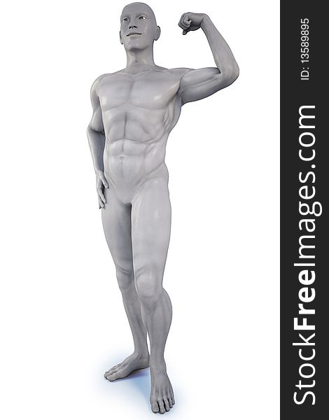Statue of a man standing in a pose and show their muscles. with clipping path. Statue of a man standing in a pose and show their muscles. with clipping path.