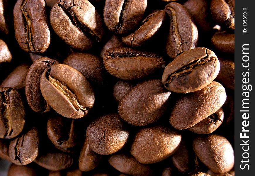 The fried grains of coffee