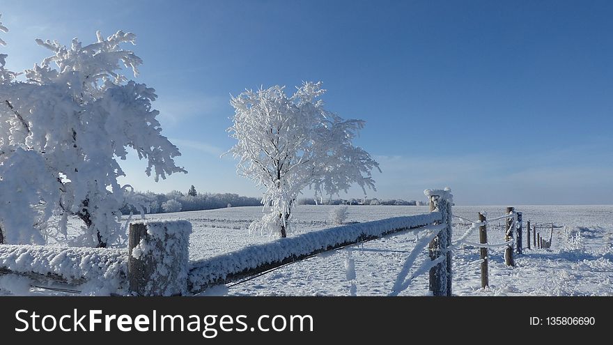 Winter, Frost, Snow, Sky