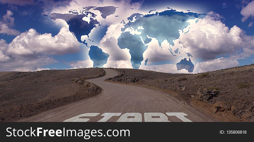 Sky, Cloud, Road, Cumulus