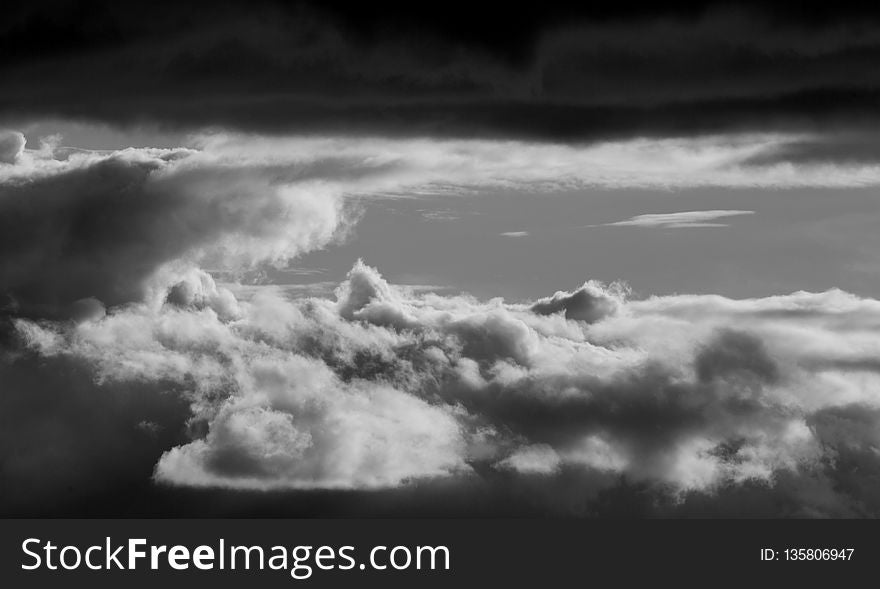 Sky, Cloud, Black And White, Monochrome Photography