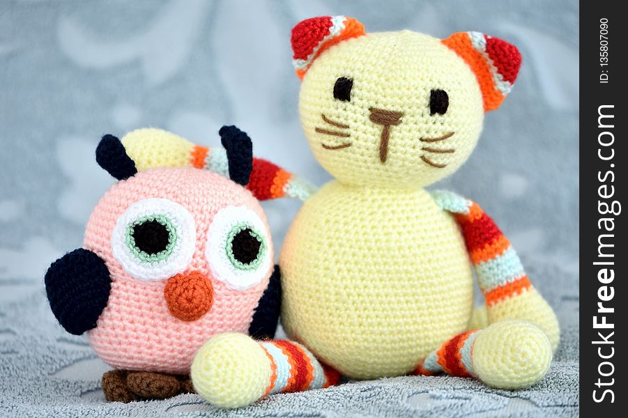 Stuffed Toy, Crochet, Plush, Textile