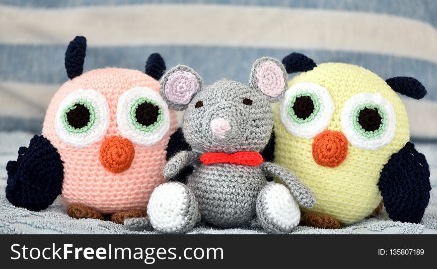 Stuffed Toy, Owl, Crochet, Plush