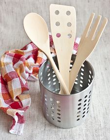 Wooden Spoons In A Jar Stock Photography
