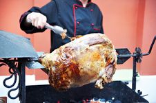 Carcass Roasted Lamb On A Spit Stock Photos Carcass Roasted Lamb On A Spit Stock Photos