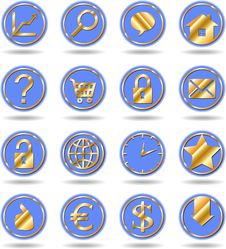Gold Web Buttons Stock Photos Gold Web Buttons Stock Photos