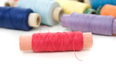 Multicolor Thread Reels On White Royalty Free Stock Photo Multicolor Thread Reels On White Royalty Free Stock Photo