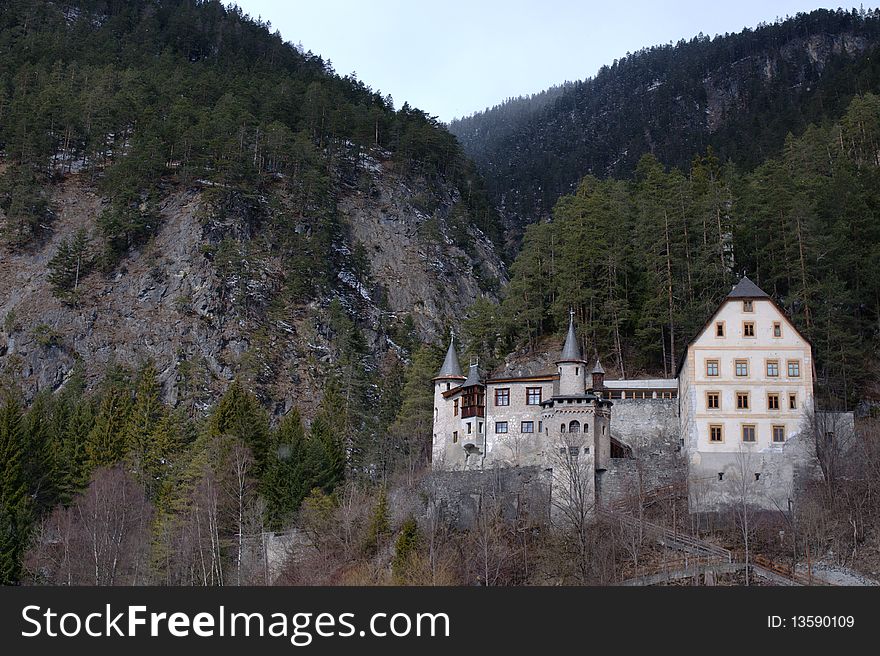 Old castle in Bavarian Alps mountains, Germany, Europe