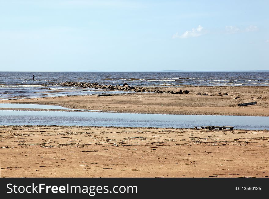 Desert coastline of Baltic sea