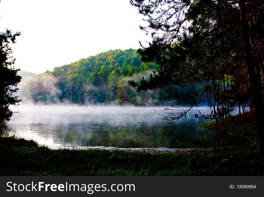 Landscape photo showing mist and fog. Landscape photo showing mist and fog