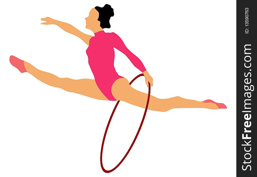Vector illustration of woman gymnast