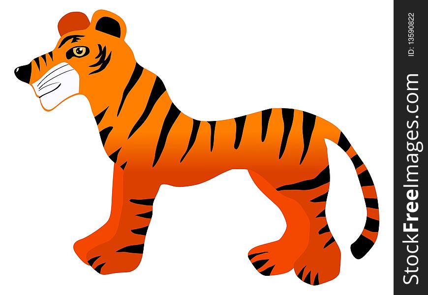 Vector illustration of tiger cub