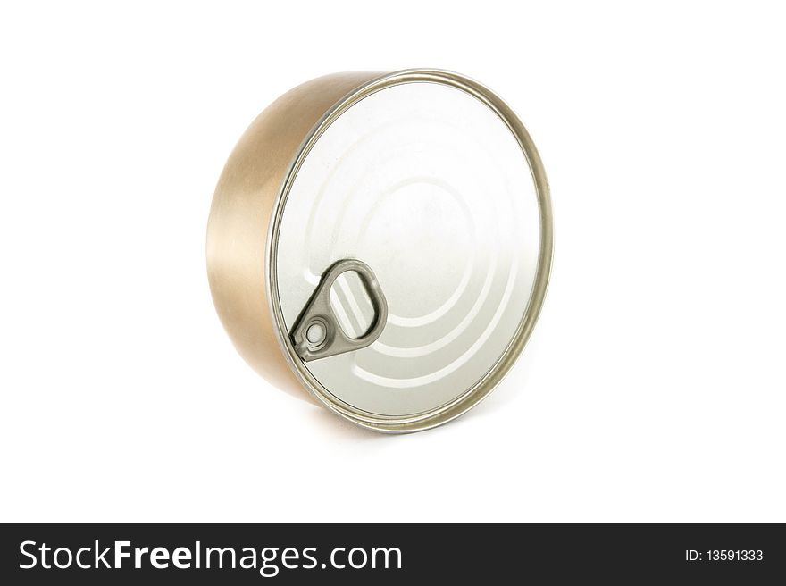 A mysterious can, with no label, isolated on a white background.