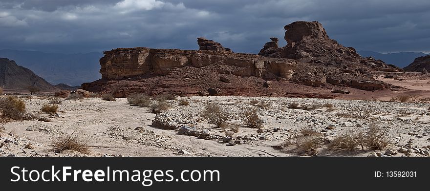 This shot was taken in winter time at the National geological and historical park Timna, Israel. This shot was taken in winter time at the National geological and historical park Timna, Israel