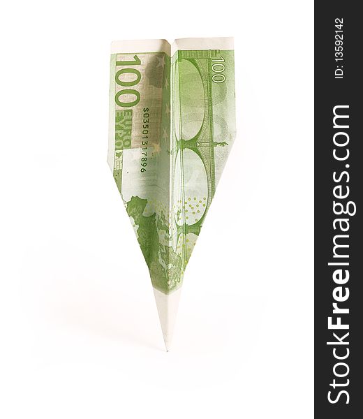 Paper 100 Euro Plane