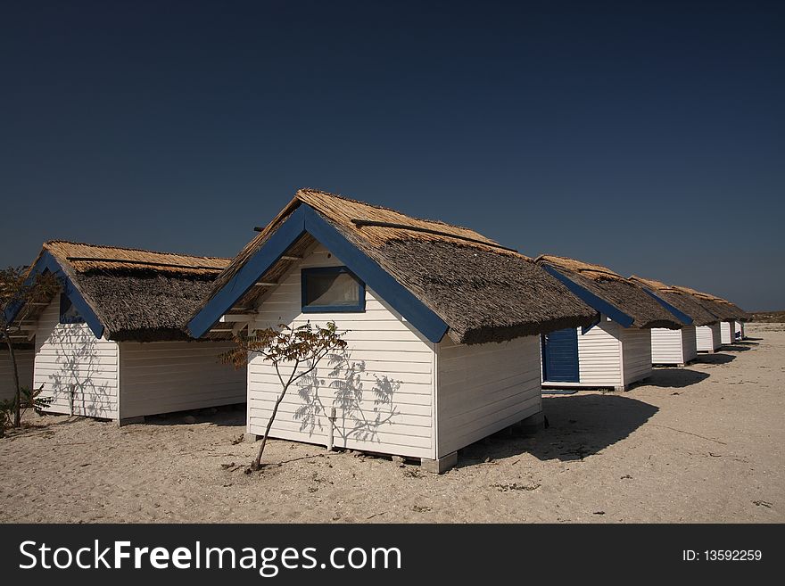 Houses with thatched roof on the seashore in Romania. Houses with thatched roof on the seashore in Romania