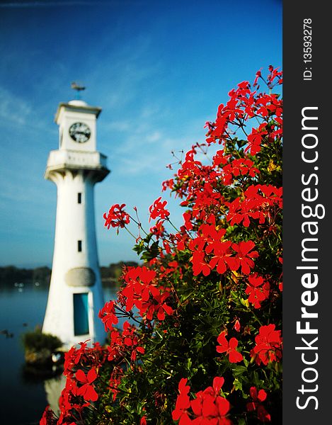 Light house at the lake of roath park. Light house at the lake of roath park