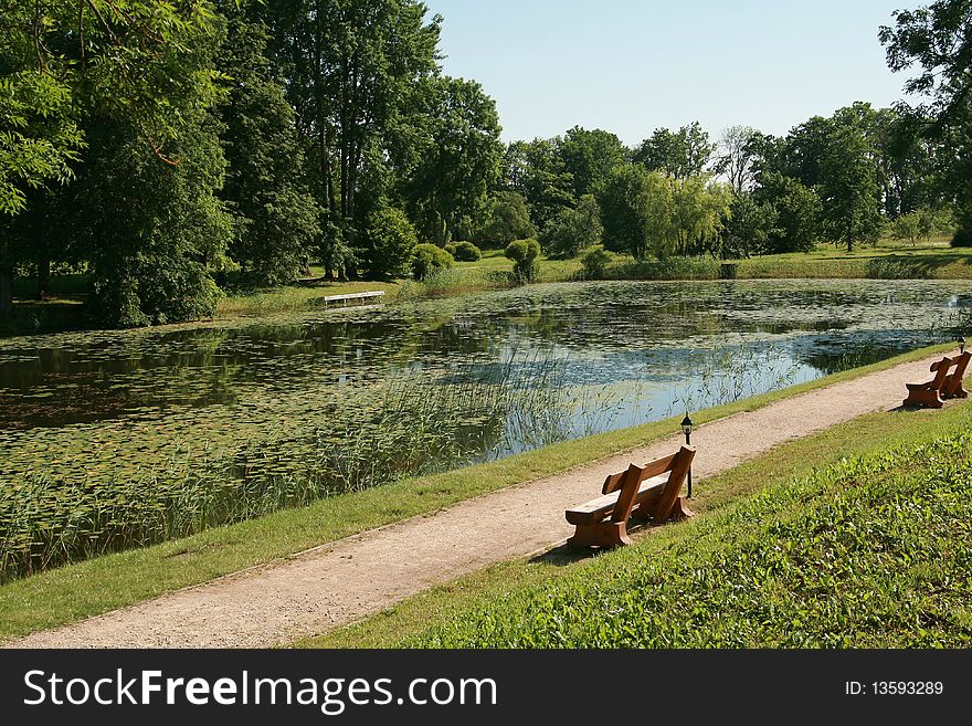 Peaceful rest at a small pond. Peaceful rest at a small pond