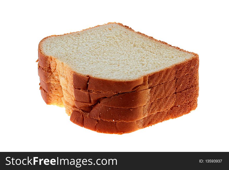 Some slices of bread for preparation in a toaster. Some slices of bread for preparation in a toaster.