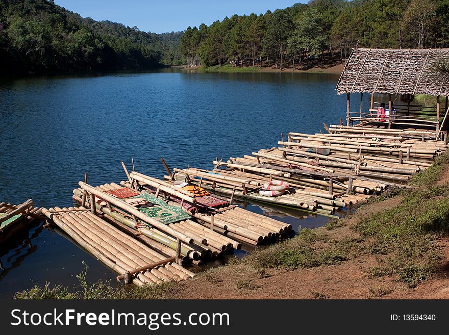 Thai Ruft made of wood used in water transportation. Thai Ruft made of wood used in water transportation