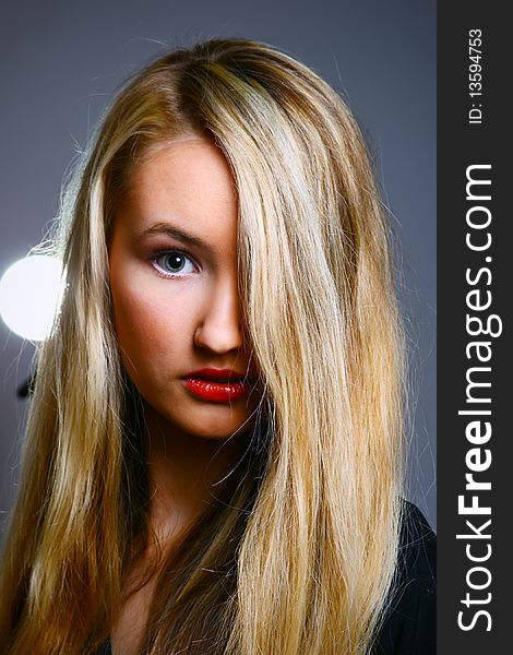 Beautiful stylish blonde; studio shot