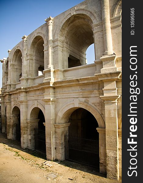 Historical Roman Arena in Arles, Provence, France