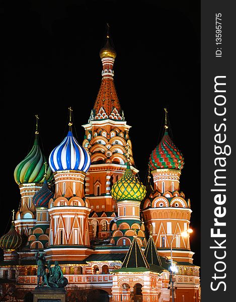 Russia  cathedral church red colored  moscow