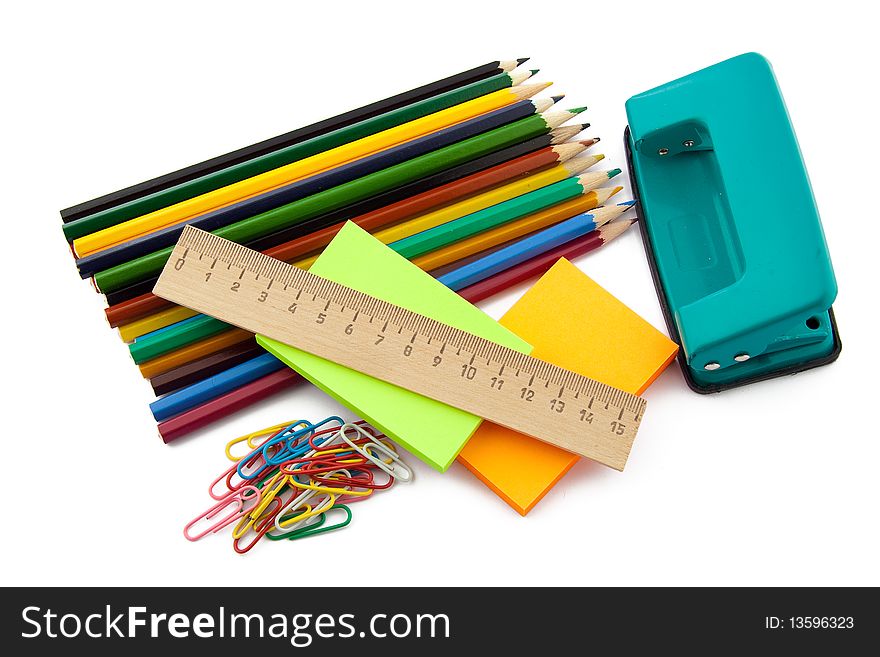 Stationery isolated on a white background